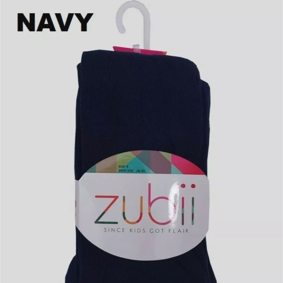 Zubii Girls Footed Tights White Navy Size 6 Pack of 2 - Picture 6 of 10